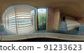 Luxurious Sauna interier with a glass wall photo in 360 degrees 91233623