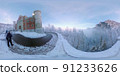 Neuschwachstein castle in Germany in 360 degrees photo 91233626
