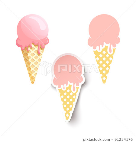 Set of ice cream in different styles Set of ice cream in different styles 91234176