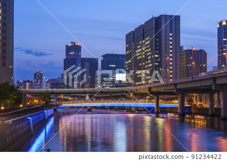中之島花園橋夜景/黃昏天空 中之島花園橋夜景/黃昏天空 91234422