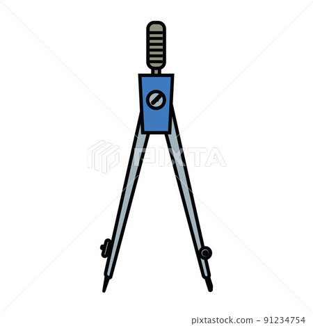 compasses for drawing drawings, office stationery, color isolated vector in flat style compasses for drawing drawings, office stationery, color isolated vector in flat style 91234754