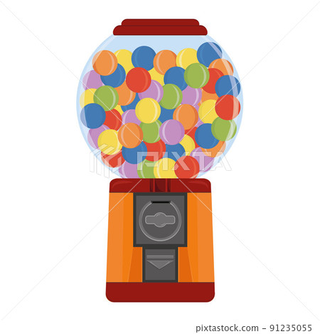 Gumball Machine automatic machine with chewing gum round shape, color isolated vector illustration Gumball Machine automatic machine with chewing gum round shape, color isolated vector illustration 91235055