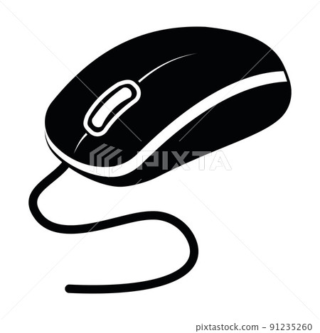 gaming computer mouse, isolated vector illustration icon stencil 91235260