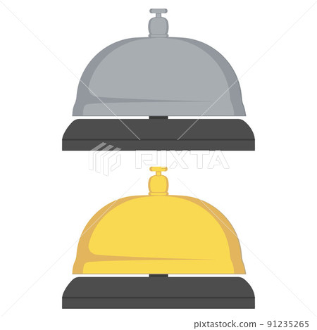 Hotel desk bell, service bell, bell icon at the reception. Flat vector illustration. Hotel desk bell, service bell, bell icon at the reception. Flat vector illustration. 91235265