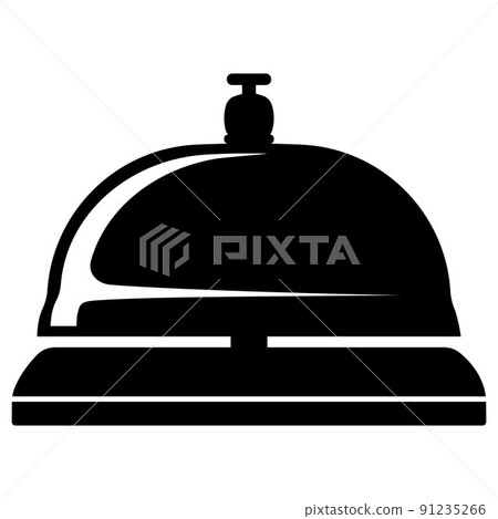 Hotel desk bell, service bell, bell icon at the reception. Flat vector illustration. Hotel desk bell, service bell, bell icon at the reception. Flat vector illustration. 91235266