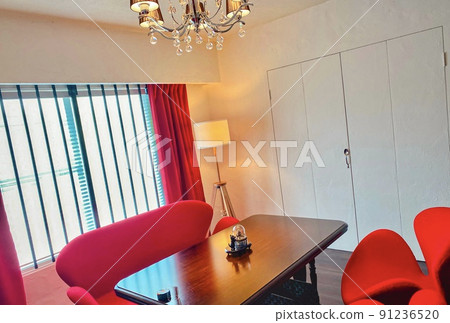 Inside a stylish cafe 91236520