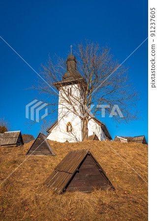 Church of St. Martin in the village Marincek, Slovakia. 91237605