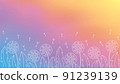 Blurry watercolor wallpaper with dandelion blowing flowers on rainbow background 91239139