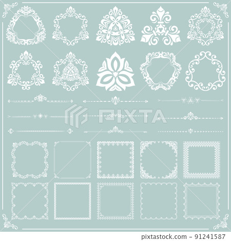 Vintage Set of Horizontal, Square and Round Elements Vintage Set of Horizontal, Square and Round Elements 91241587
