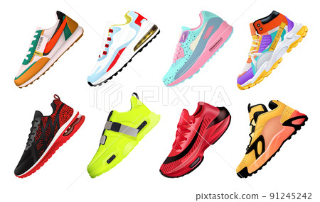 New Fitness sneakers set, fashion shoes for training running shoe. Sport shoes set 91245242
