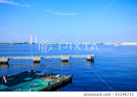 Nagoya City Port of Nagoya Public Aquarium Meiko Triton seen from Port Bridge Nagoya City Port of Nagoya Public Aquarium Meiko Triton seen from Port Bridge 91246733