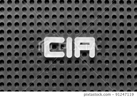 White alphabet letter in word CIA (abbreviation of certified internal auditor) on black pegboard background White alphabet letter in word CIA (abbreviation of certified internal auditor) on black pegboard background 91247119