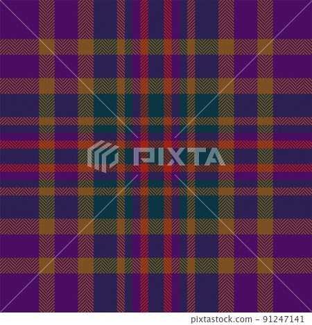 Plaid check pattern. Seamless fabric texture. Tartan textile print. 91247141
