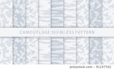 Snow military and army camouflage seamless pattern 91247592