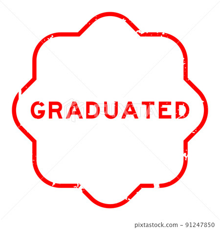 Grunge red graduated word rubber seal stamp on white background 91247850