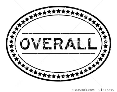 Grunge black overall word oval rubber seal stamp on white background 91247859