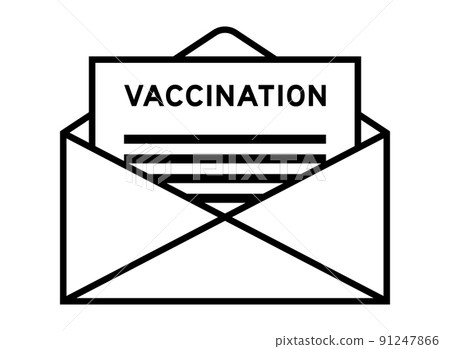 Envelope and letter sign with word vaccination as the headline 91247866