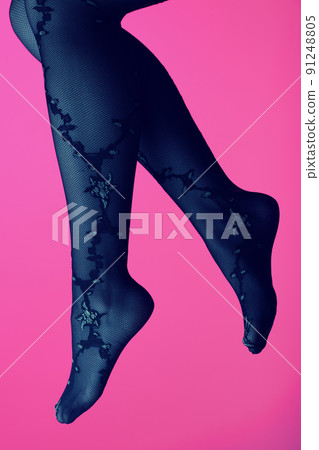 woman legs in stockings woman legs in stockings 91248805