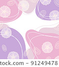 Abstract illustrations design hand drown pattern on square background, cute pastel doodle wallpaper 91249478