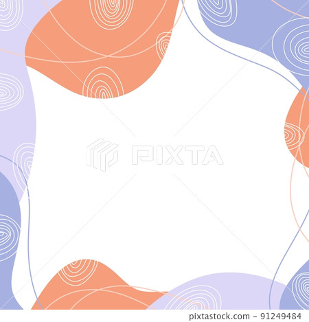 Abstract illustrations design hand drown pattern on square background, cute pastel doodle wallpaper 91249484