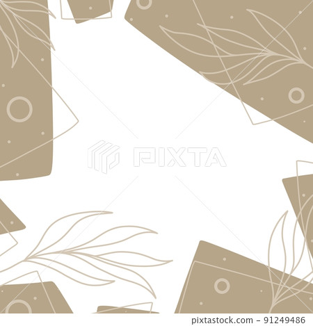 Abstract illustrations design hand drown pattern on square background, cute pastel doodle wallpaper 91249486