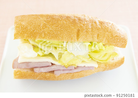 美味的法式麵包巴黎三明治 91250181