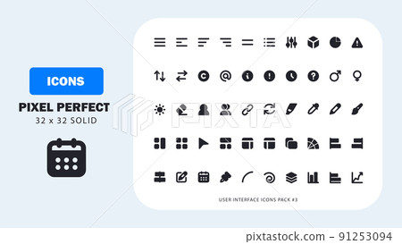 User interface icon set 3, ui pixel perfect icon glyph solid pack User interface icon set 3, ui pixel perfect icon glyph solid pack 91253094