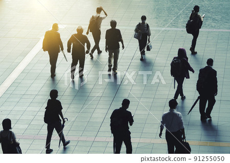 Silhouette of the walking person Silhouette of the walking person 91255050