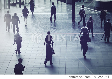 Silhouette of the walking person Silhouette of the walking person 91255051