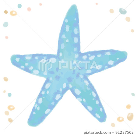 水彩風格，海星。矢量圖素材。 91257502