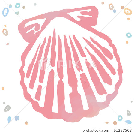 Watercolor style, sea shells. Vector illustration material. Watercolor style, sea shells. Vector illustration material. 91257508