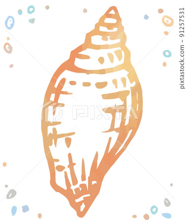 Watercolor style, sea shells. Vector illustration material. 91257531