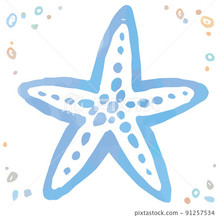 Watercolor style, starfish. Vector illustration material. 91257534