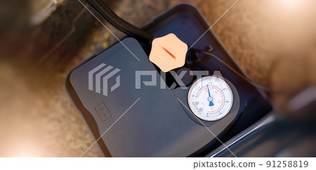 compressor with built-in pressure gauge. solar glare. tire service compressor with built-in pressure gauge. solar glare. tire service 91258819