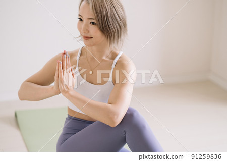 Image of a woman doing stretch yoga 91259836