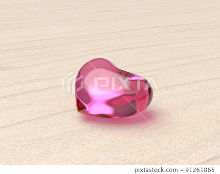 玻璃心圖像 3D 插圖側身 91261865