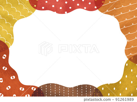 Pop frame watercolor like a forest of autumn leaves 91261989