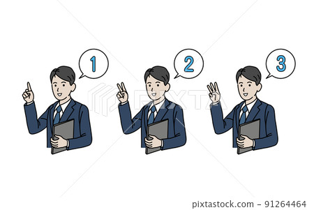 手指拼寫、手數、手勢、西裝男商人 91264464
