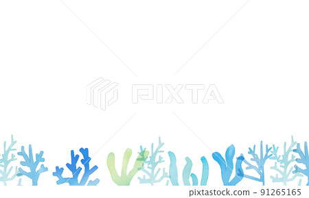 水彩。海洋背景與水彩觸感。夏季珊瑚礁背景。 水彩。海洋背景與水彩觸感。夏季珊瑚礁背景。 91265165
