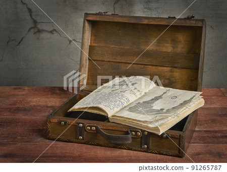 vintage travel journal with handwriting and pencil sketches 91265787