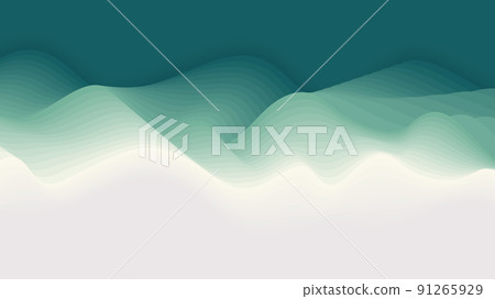 Abstract 3D green waves paper art layer background and texture Abstract 3D green waves paper art layer background and texture 91265929