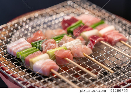 "Yakitori" grilled with shichirin (bincho charcoal) "Yakitori" grilled with shichirin (bincho charcoal) 91266765