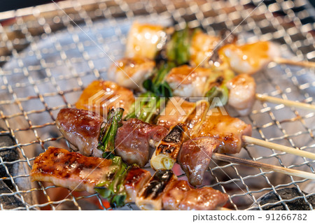 "Yakitori" grilled with shichirin (bincho charcoal) 91266782