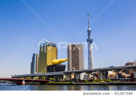從隅田川看到的天空樹 從隅田川看到的天空樹 91267394