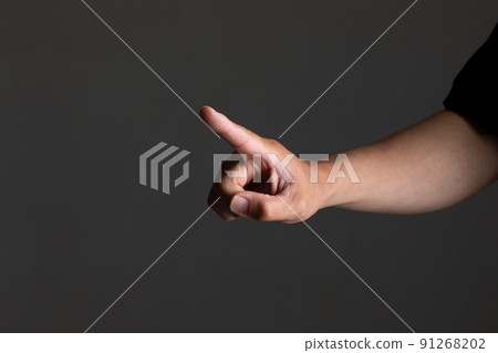 The hand of the man pointing The hand of the man pointing 91268202