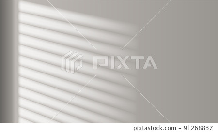 Blinds shadow on wall. Sunny day outside. 91268837