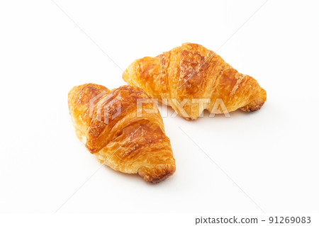 迷你羊角麵包白色背景 迷你羊角麵包白色背景 91269083
