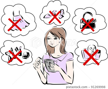 Online shopping Women who cannot buy due to lack of money 91269998