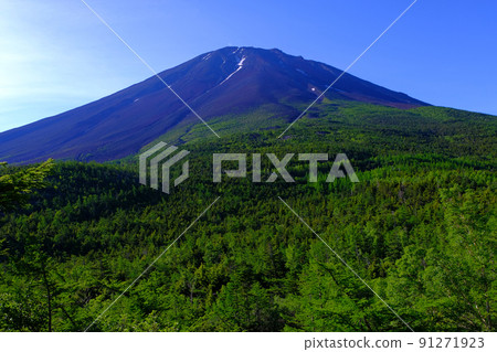 20220627 Mt. Fuji Yoshidaguchi 4th-5th Station Mt. Fuji in the morning from the backyard 91271923