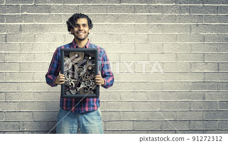 Gears and cogs macro . Mixed media Gears and cogs macro . Mixed media 91272312